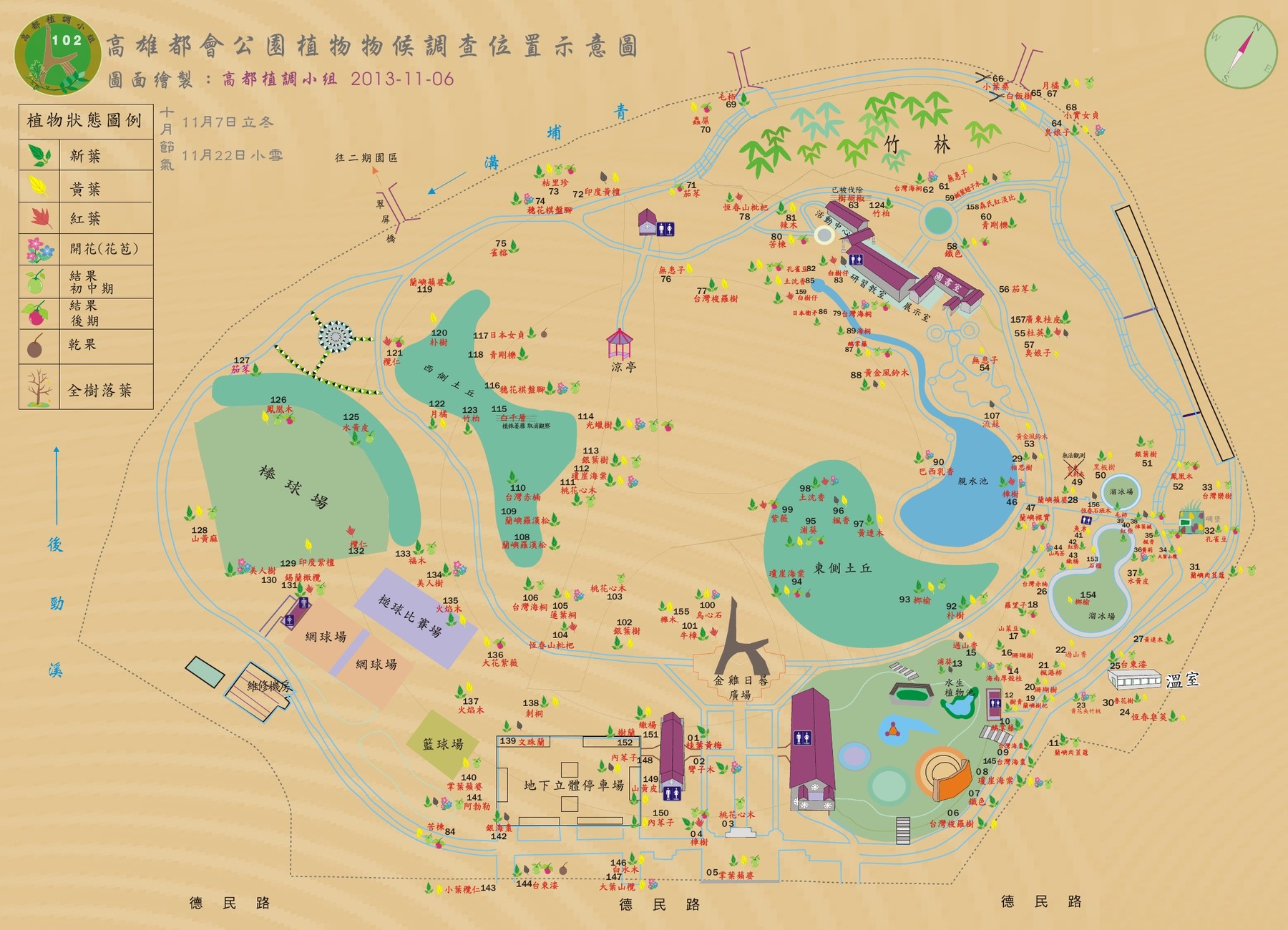 植物物候調查地圖102年11月