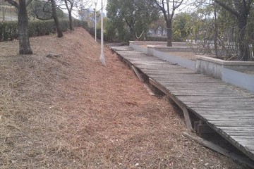 施工前照片（木棧道木板腐朽、脫落）