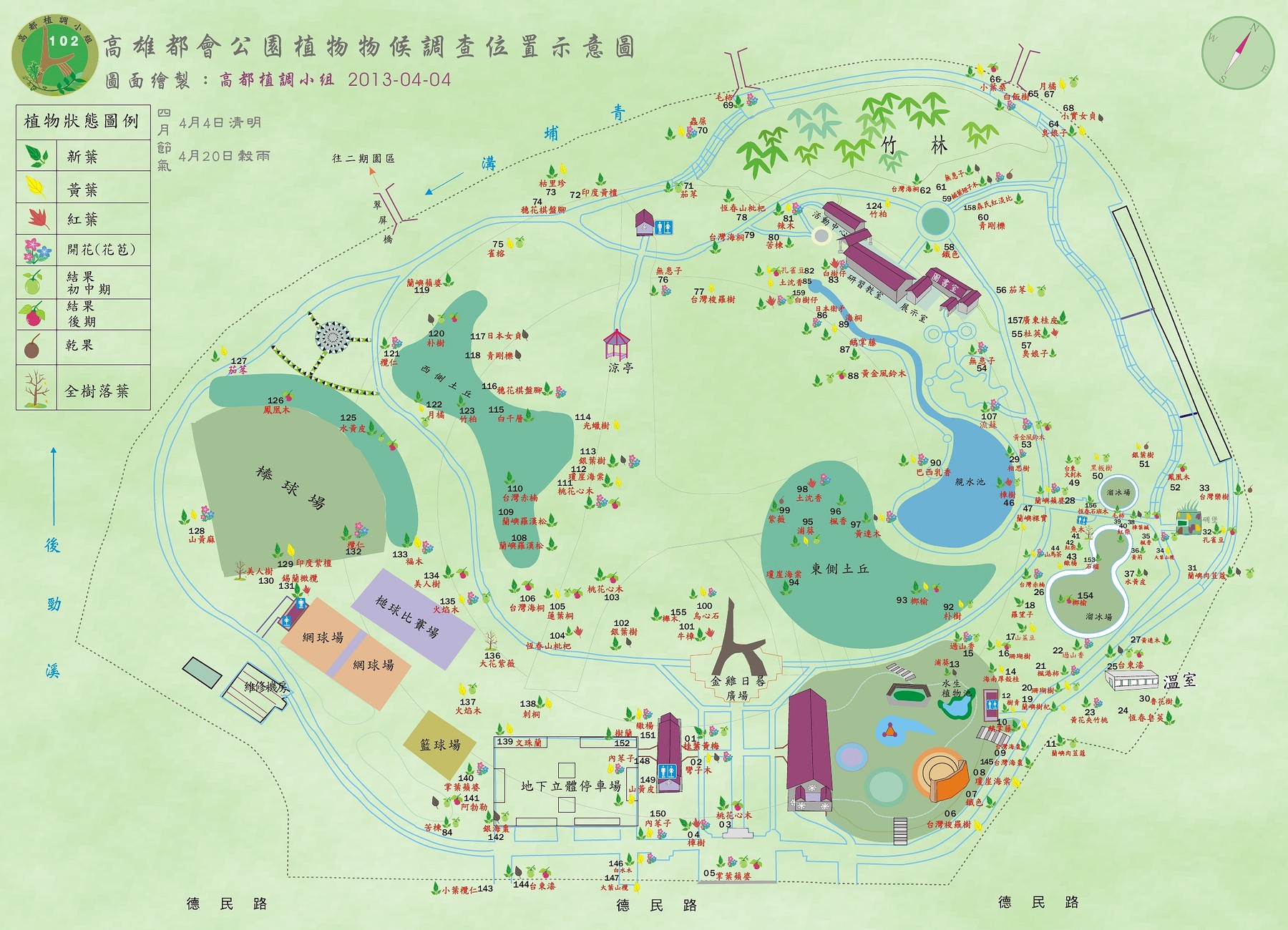高都植物物候調查位置示意圖1020404