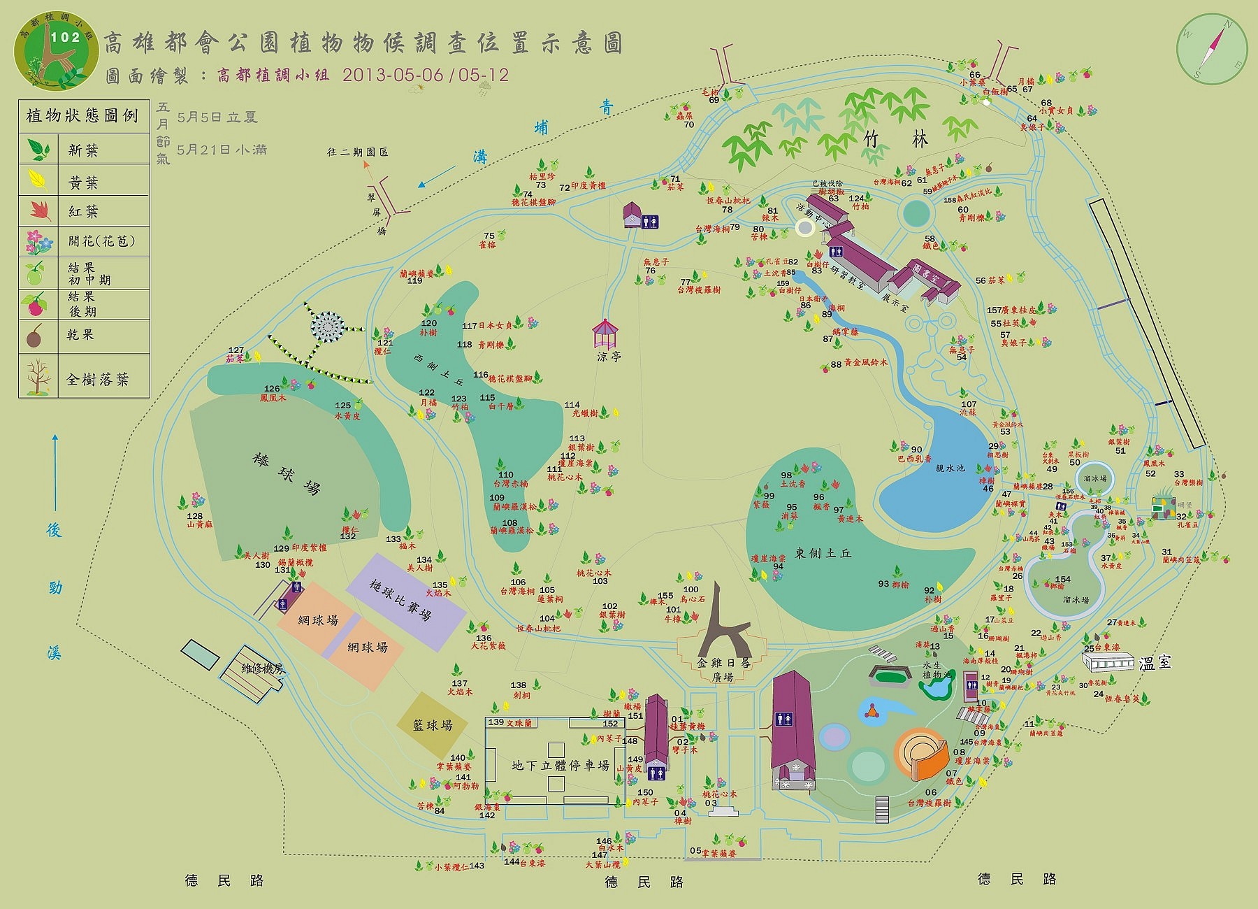 高都植物物候調查位置示意圖1020506-0512