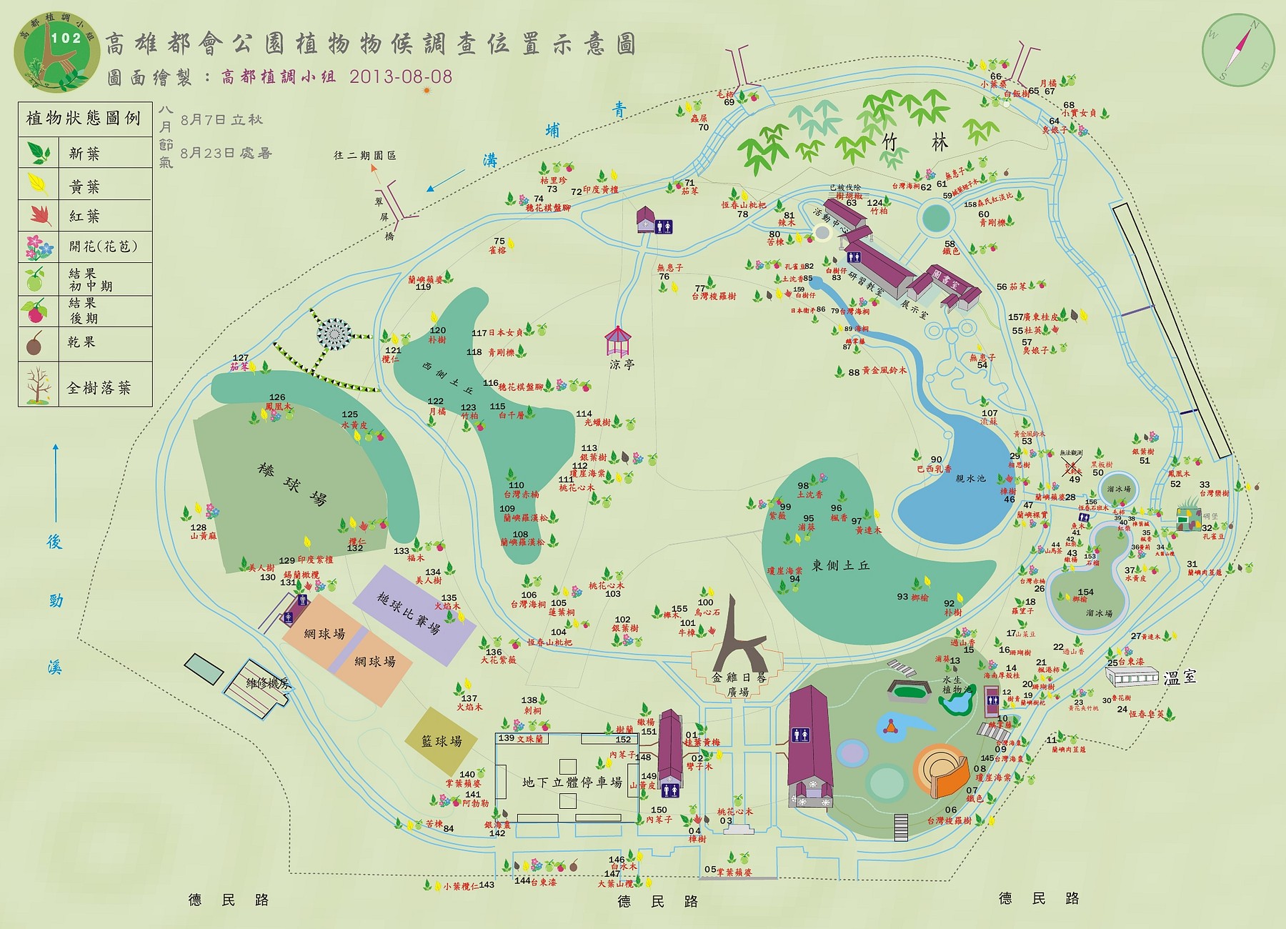 高都植物物候調查位置示意圖1020808